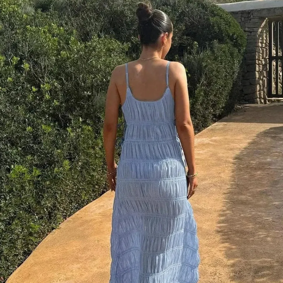 Robe été bohème longue frossée