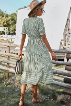 Robe été champêtre à rayures