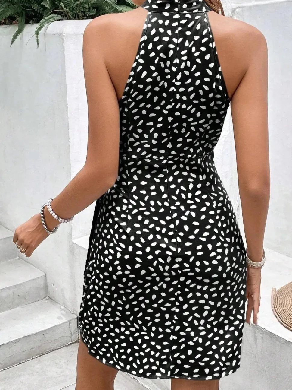 Robe été courte drappée sans manches