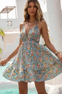 Robe été courte fleurie