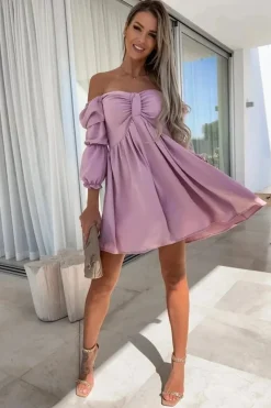 Robe été courte fluide épaules dénudées