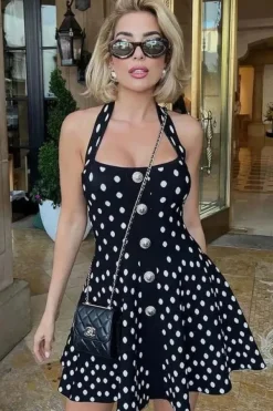 Robe été courte à pois style vintage