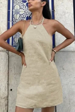 Robe été courte sans manches lin