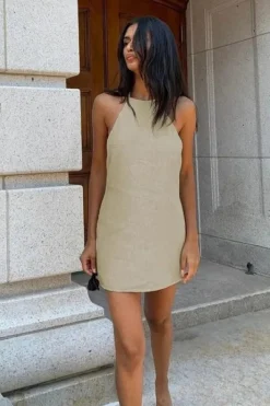 Robe été courte sans manches lin