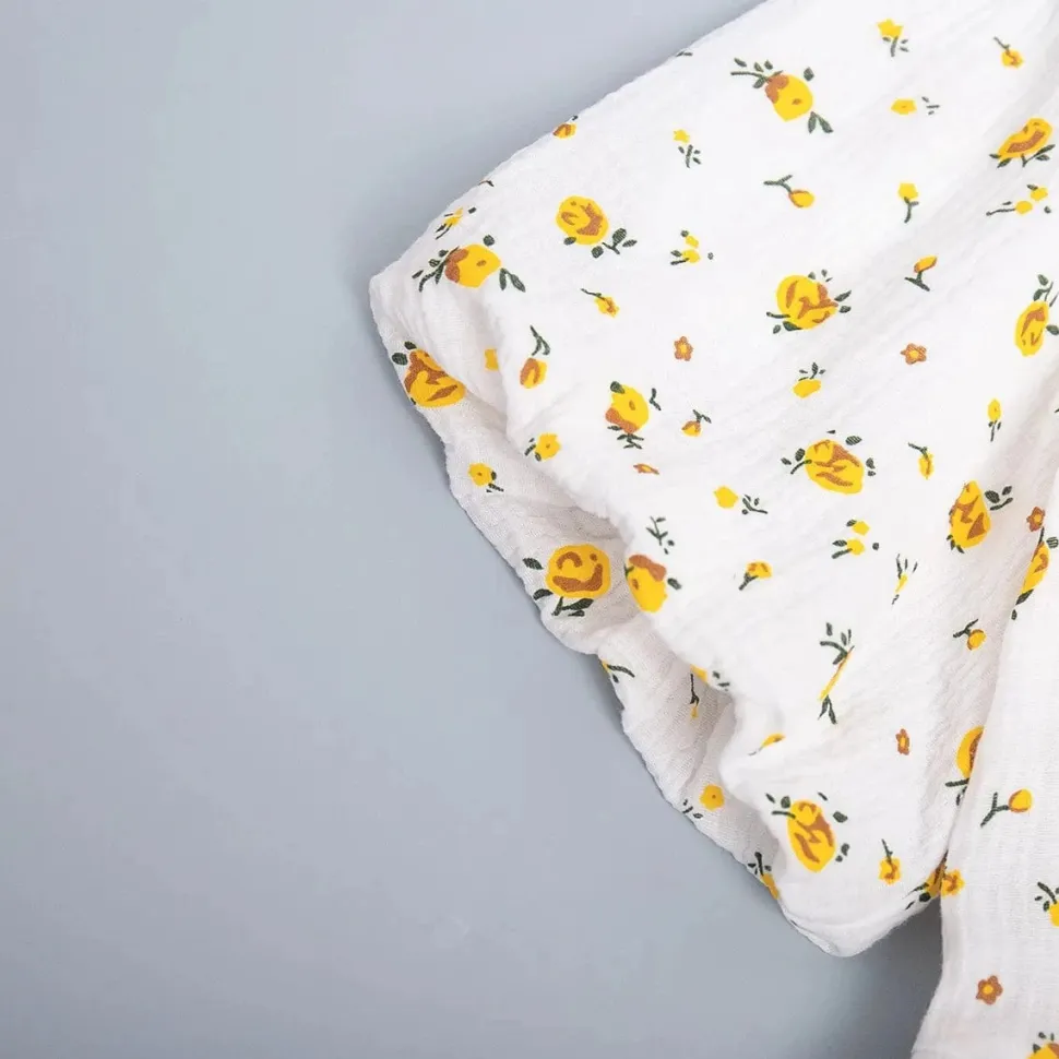 Robe été fleurie longue blanche