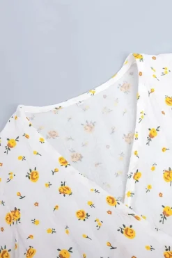 Robe été fleurie longue blanche