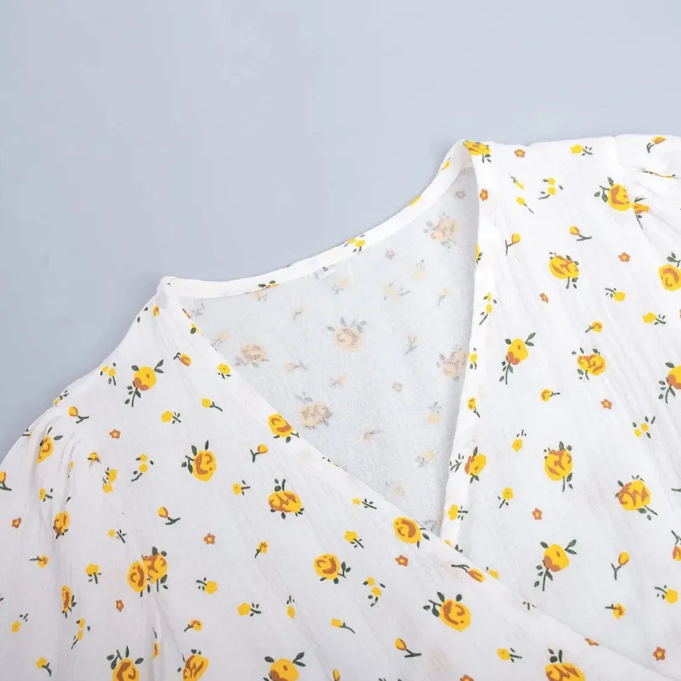 Robe été fleurie longue blanche