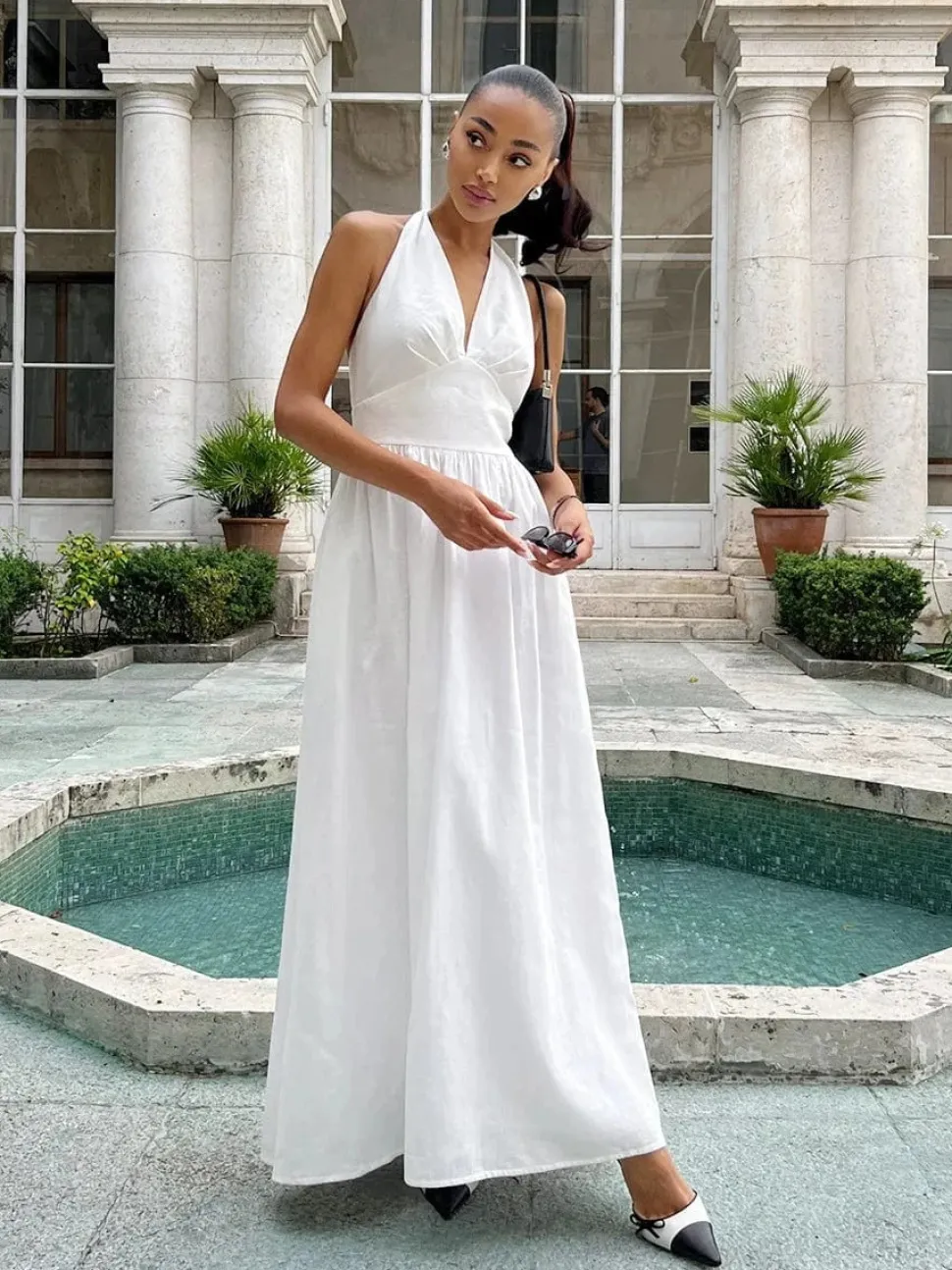 Robe été fluide longue sans manches