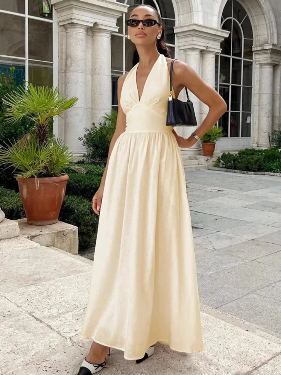 Robe été fluide longue sans manches