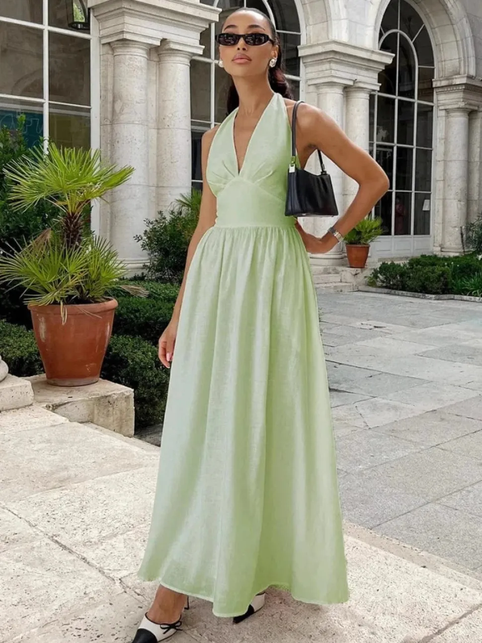 Robe été fluide longue sans manches
