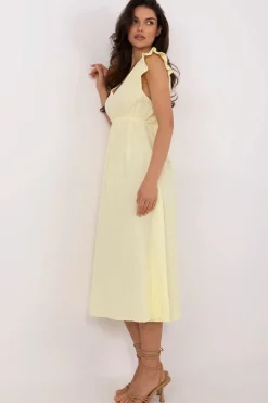 Robe été jaune midi légère