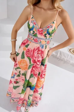 Robe été longue bohème à imprimé floral