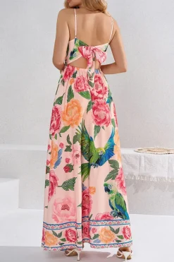 Robe été longue bohème à imprimé floral