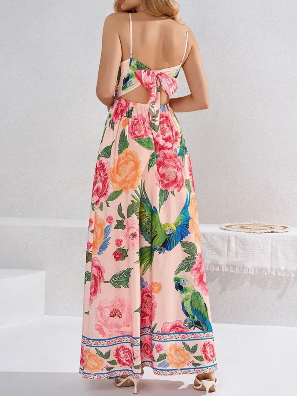 Robe été longue bohème à imprimé floral