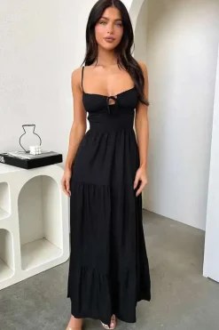 Robe été longue dos nu bohème