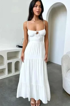 Robe été longue dos nu bohème