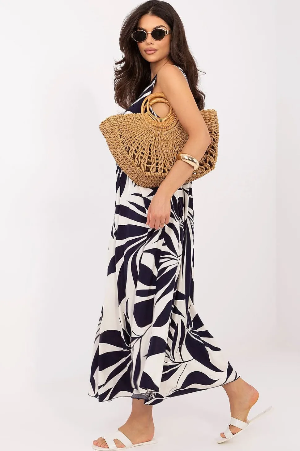 Robe été longue fluide bohème sans manches