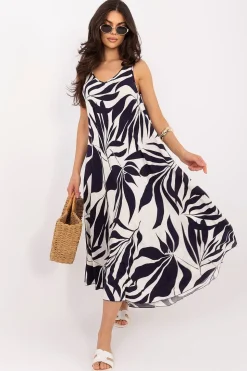 Robe été longue fluide bohème sans manches