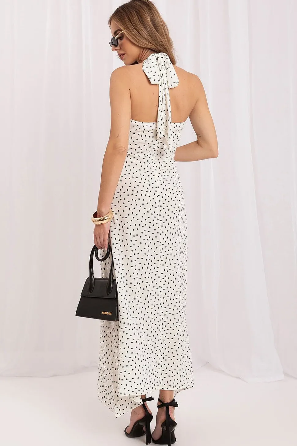 Robe été longue fluide à pois