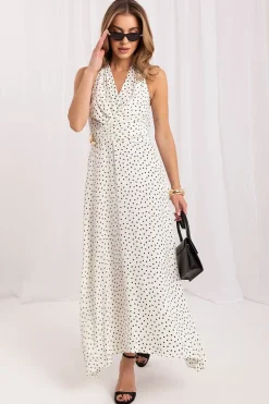 Robe été longue fluide à pois