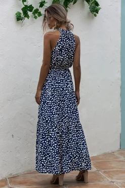 Robe été longue halter fluide