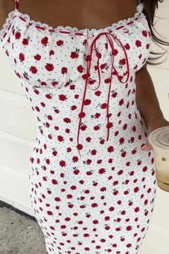 Robe été longue moulante motif fleuri