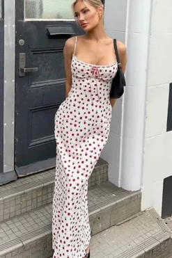 Robe été longue moulante motif fleuri