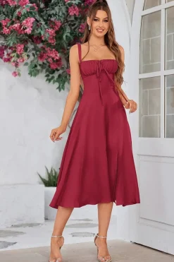 Robe été plissée midi sans manches