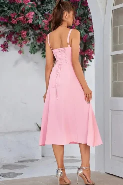 Robe été plissée midi sans manches
