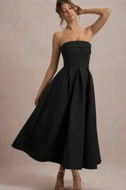 Robe trapèze midi bustier