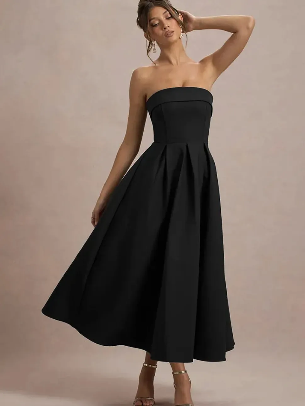 Robe trapèze midi bustier