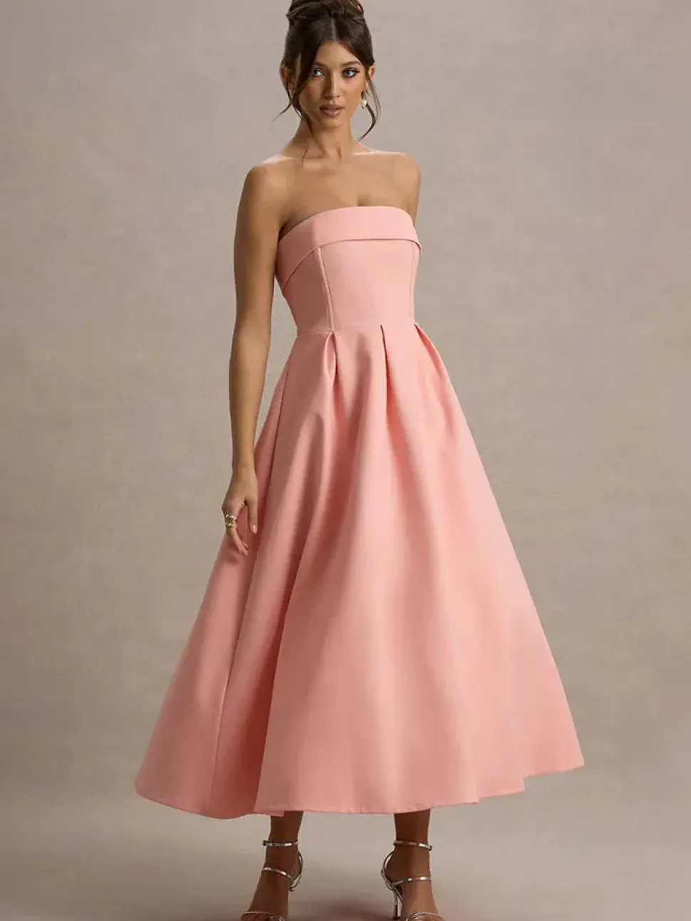 Robe trapèze midi bustier