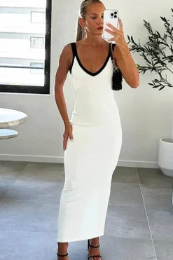 Robe été sexy dos nu fendue moulante