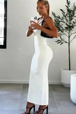 Robe été sexy dos nu fendue moulante