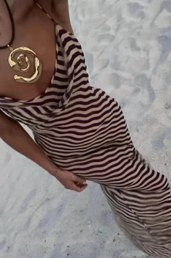 Robe été sexy longue transparente à bretelles