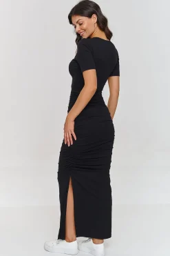 Robe T-shirt moulante longue
