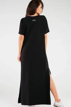 Robe T-shirt noire longue