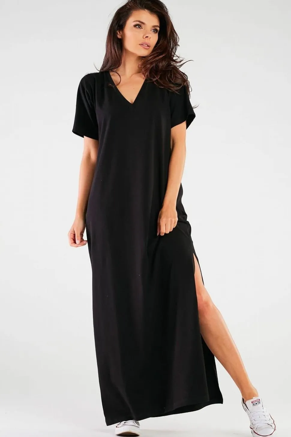 Robe T-shirt noire longue