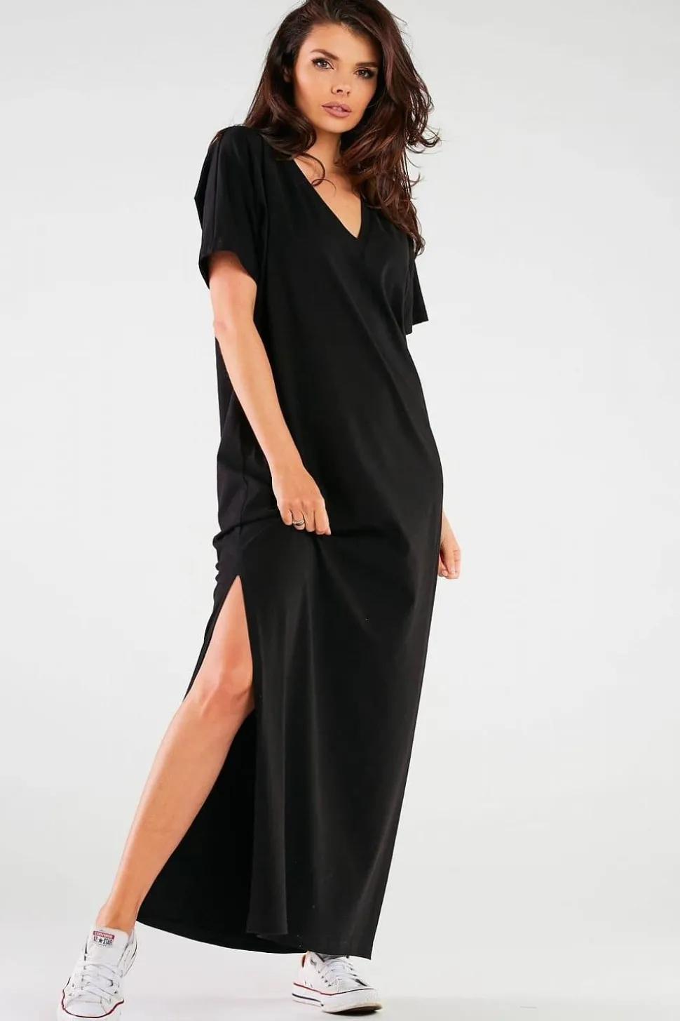 Robe T-shirt noire longue