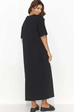 Robe T-shirt noire longue oversize