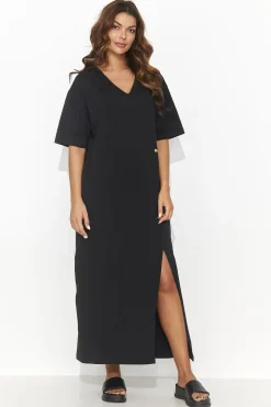 Robe T-shirt noire longue oversize