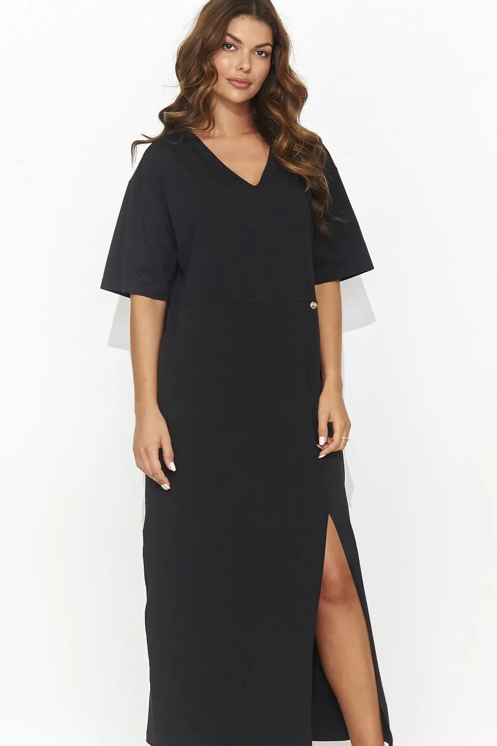 Robe T-shirt noire longue oversize