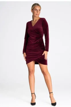 Robe velours bordeaux