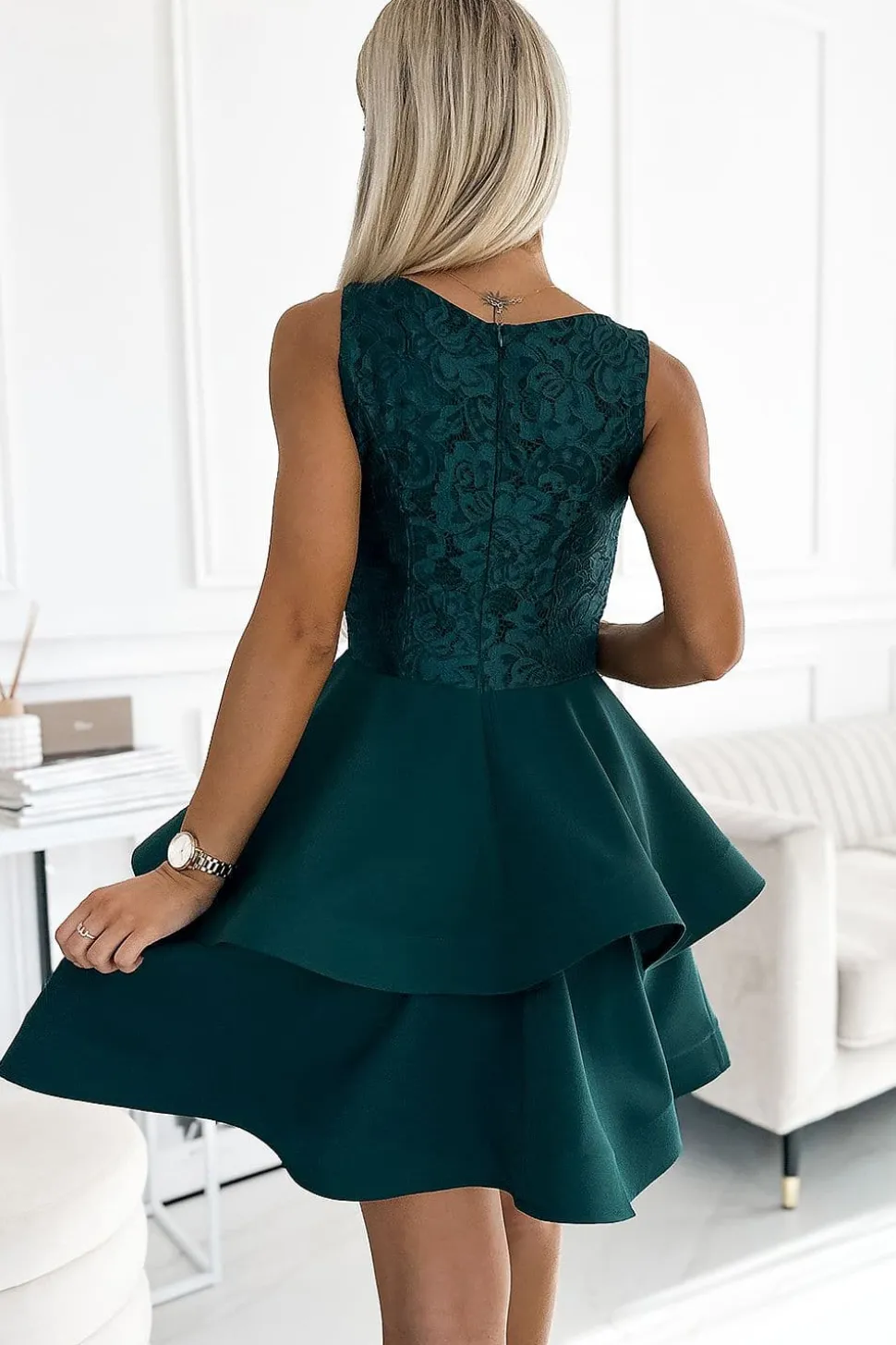 Robe vert bouteille courte