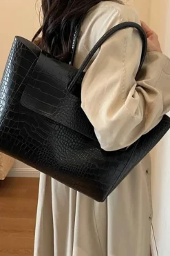 Sac à main crocodile noir