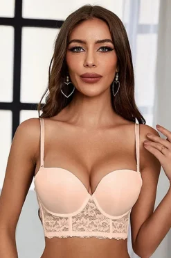 Soutien-gorge dos nu beige invisible en dentelle