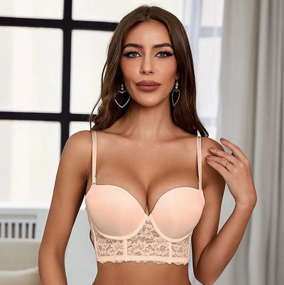Soutien-gorge dos nu beige invisible en dentelle