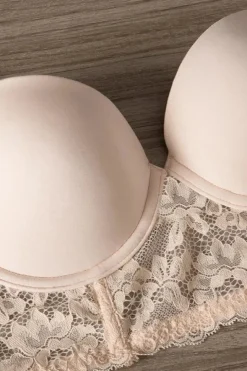 Soutien-gorge dos nu beige invisible en dentelle
