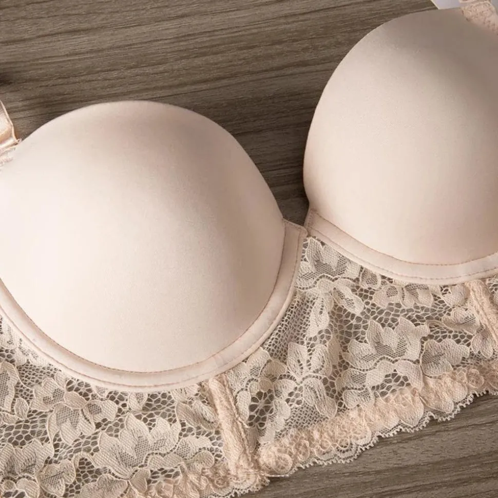 Soutien-gorge dos nu beige invisible en dentelle