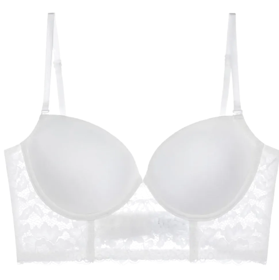 Soutien-gorge dos nu blanc invisible en dentelle